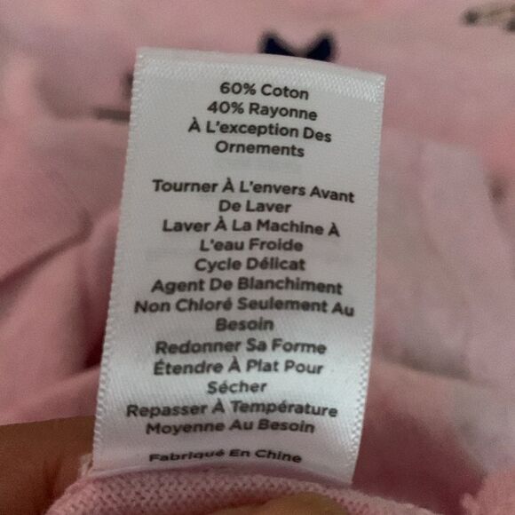 Talbots Pink Sweater Embroidered France Theme 3/4 Sleeve Size SP/2P - Picture 8 of 8